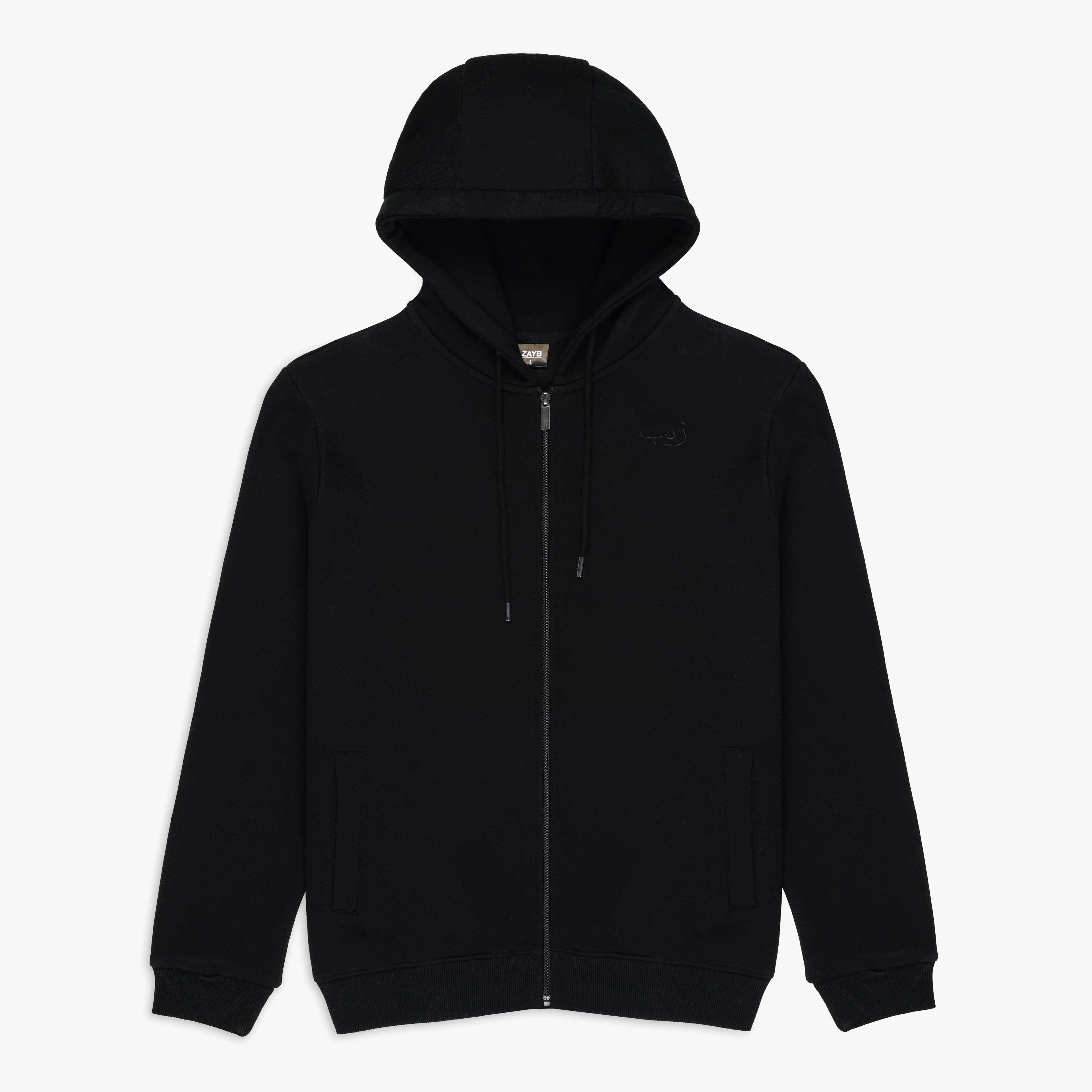 Black zipper Hoodie co-rd set