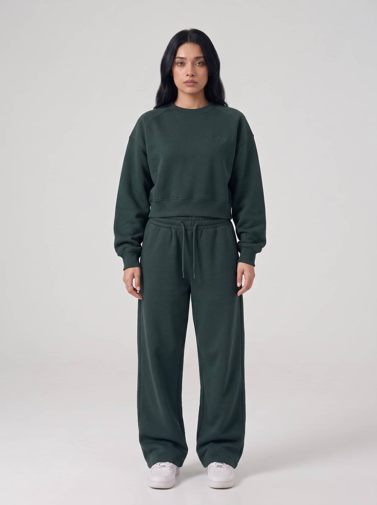 Women's Sweatshirt in Dark Green - Zayb