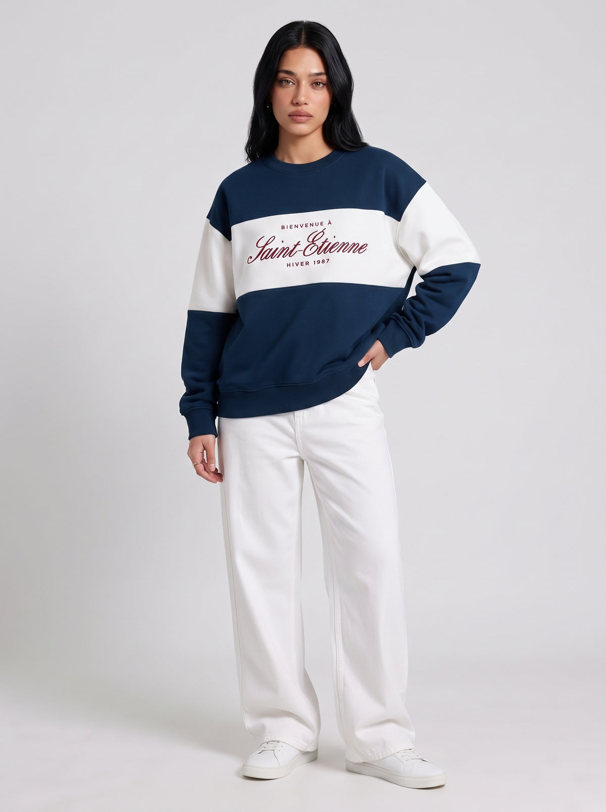 Women's Graphic Block Print Sweatshirt - Zayb