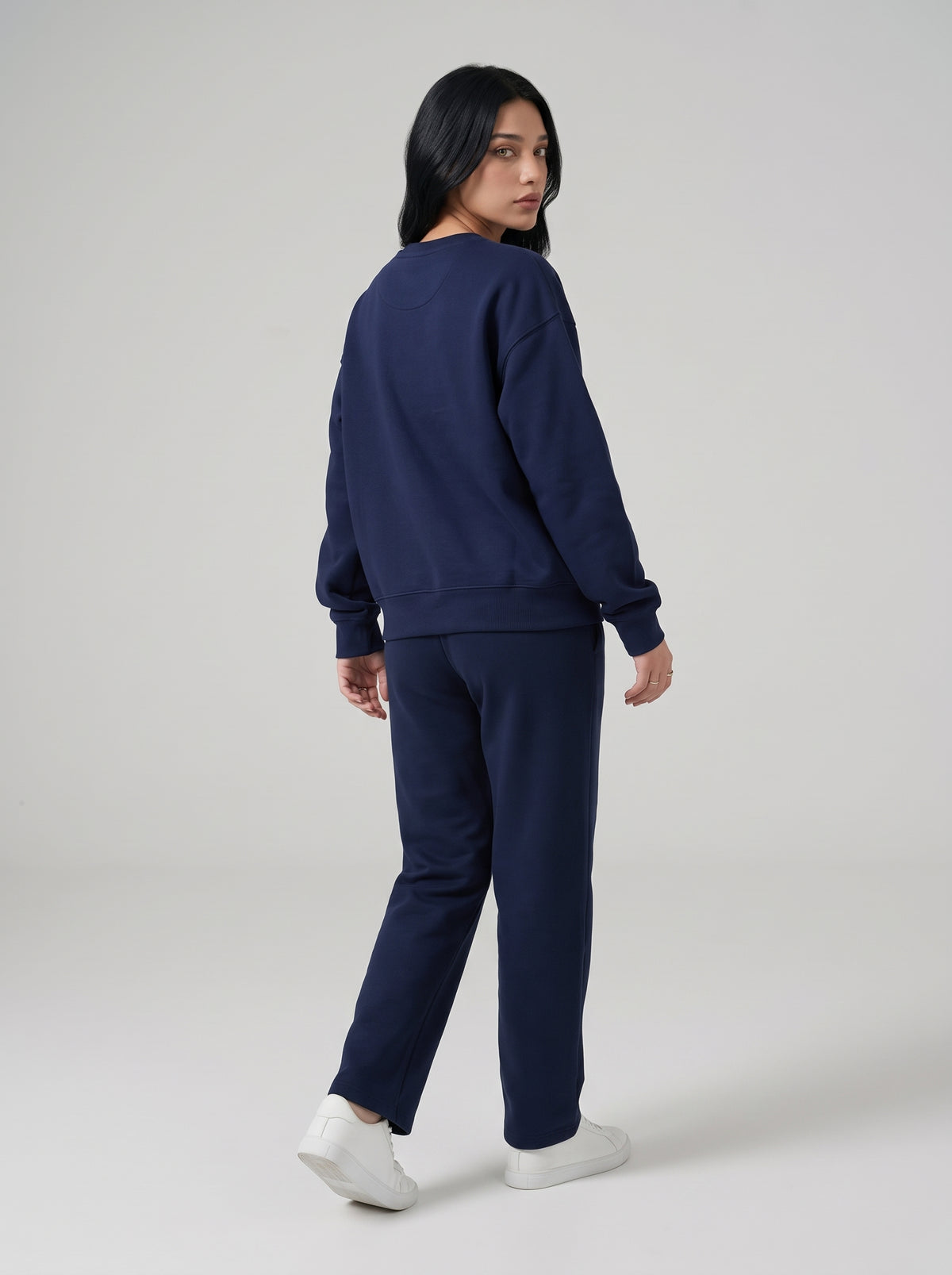 Women's Wellbeing Sweatshirt and Trouser in Navy - Zayb