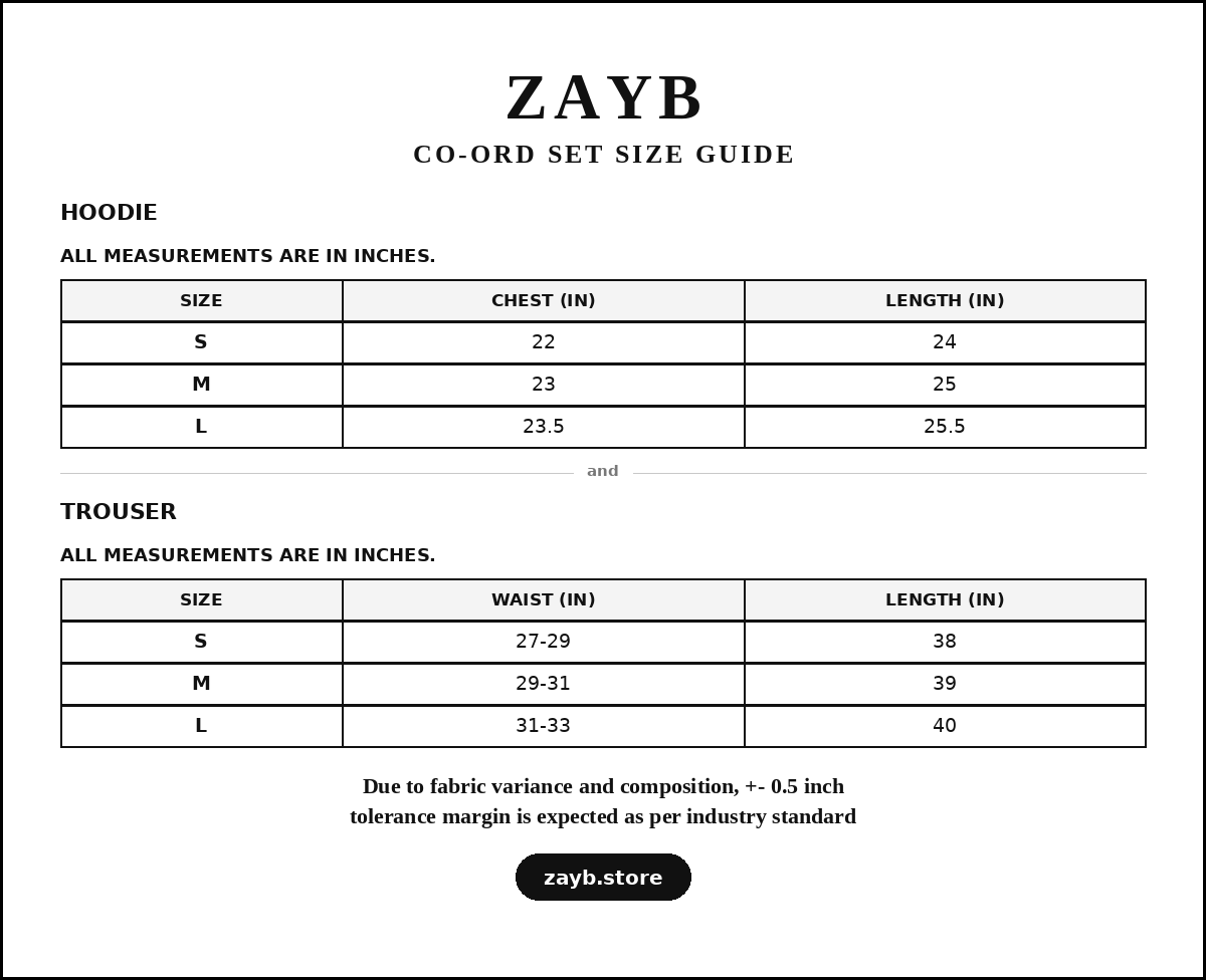 Size guide