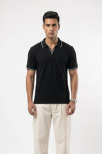 Men's Tipped Polo - Black