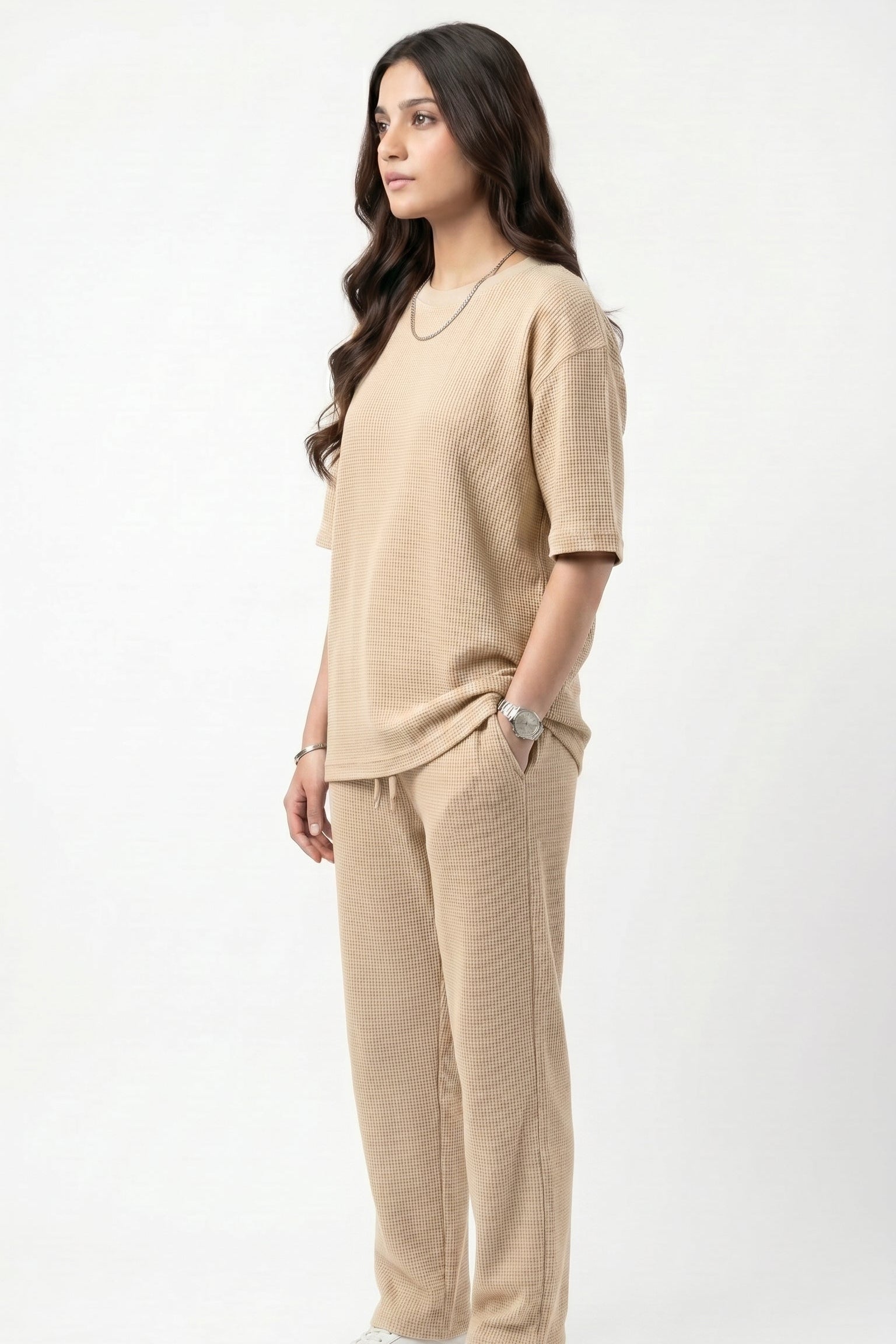 Women's Signature Waffle-Knit Tee | Cream