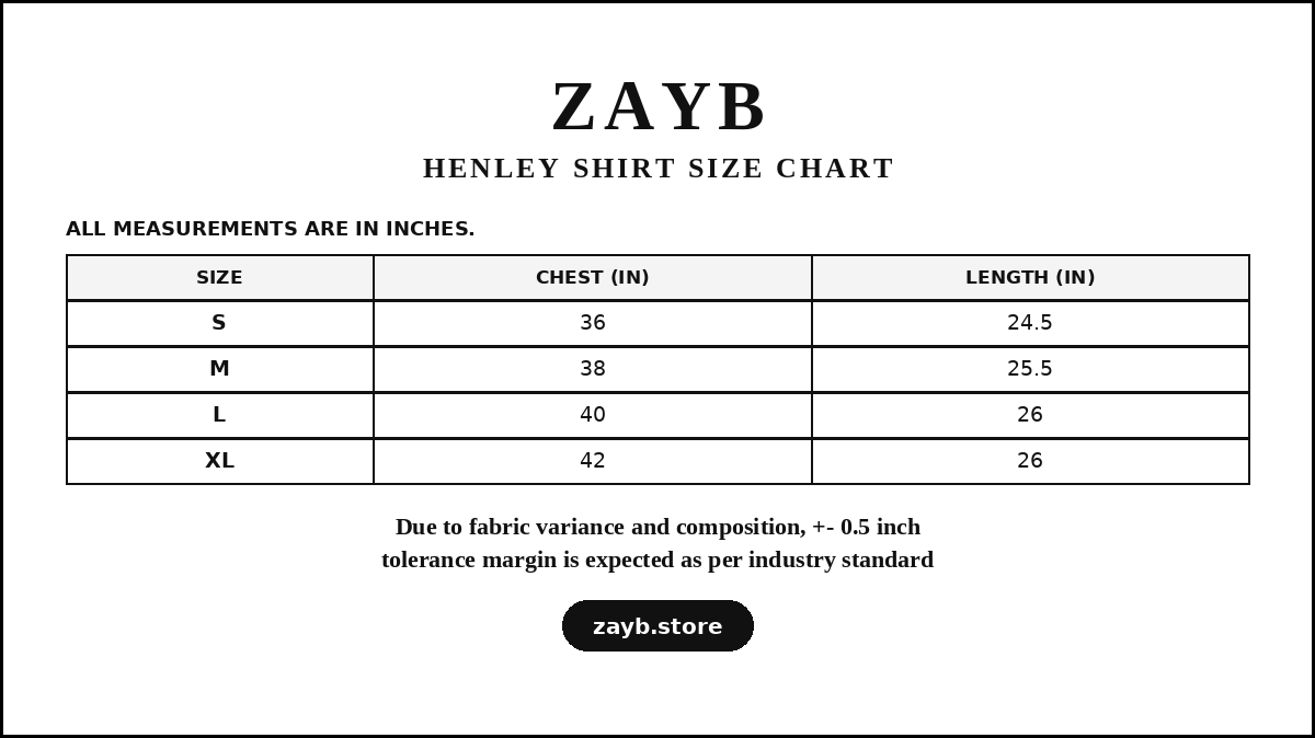 Size guide
