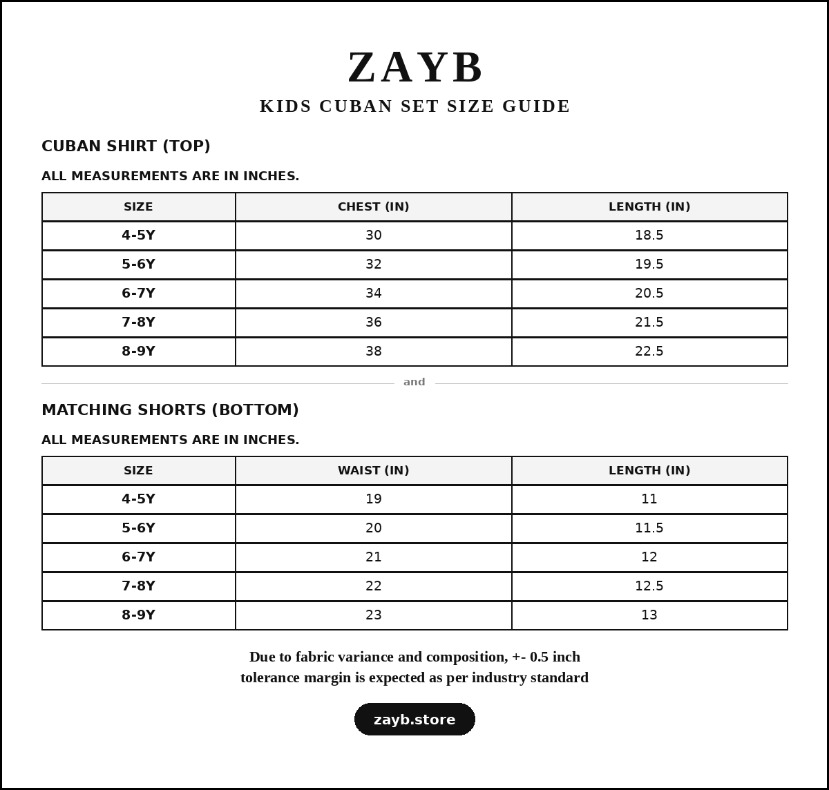 Size guide