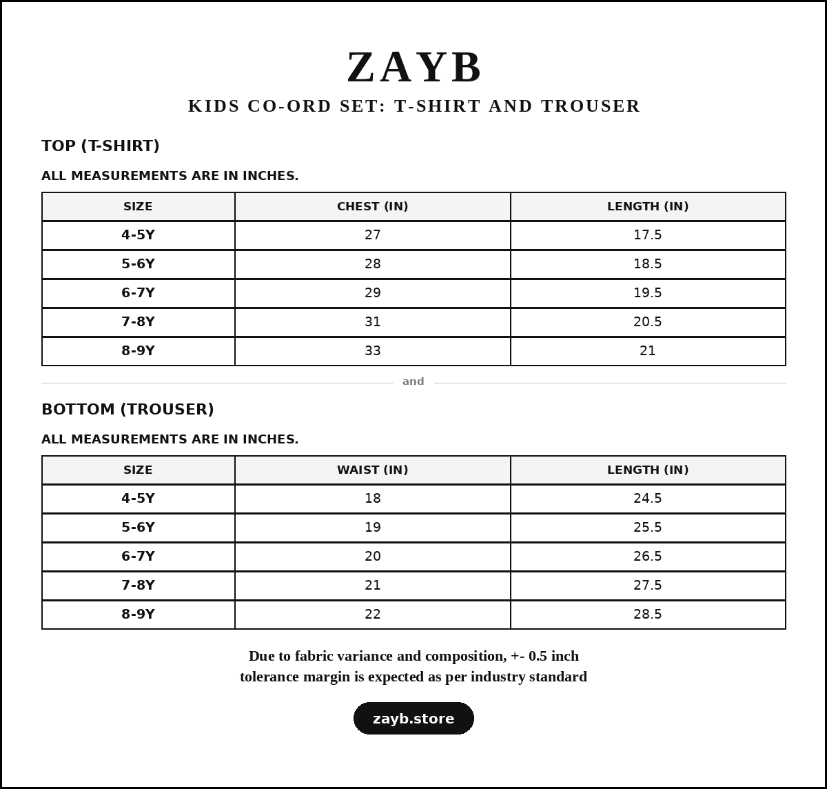 Size guide