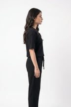 Women's Signature Waffle-Knit Tee | Black