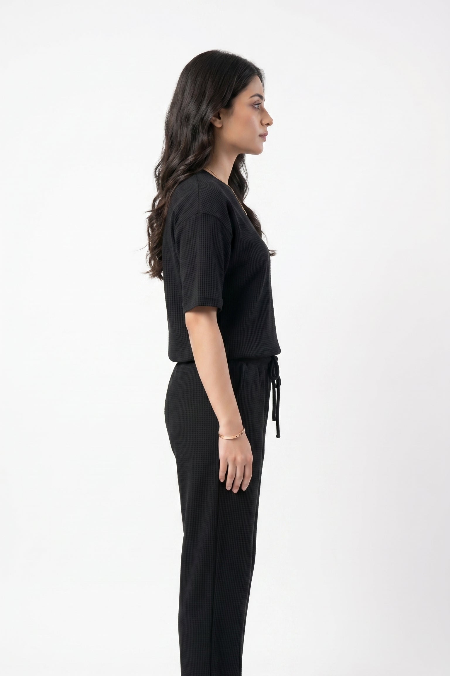 Women's Signature Waffle-Knit Tee | Black