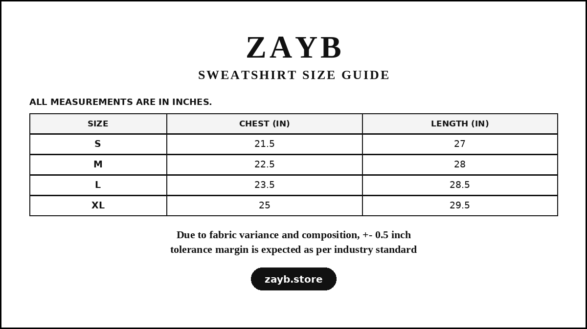 Size guide