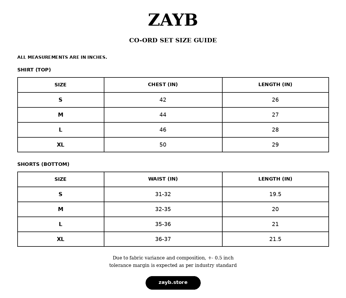 Size guide