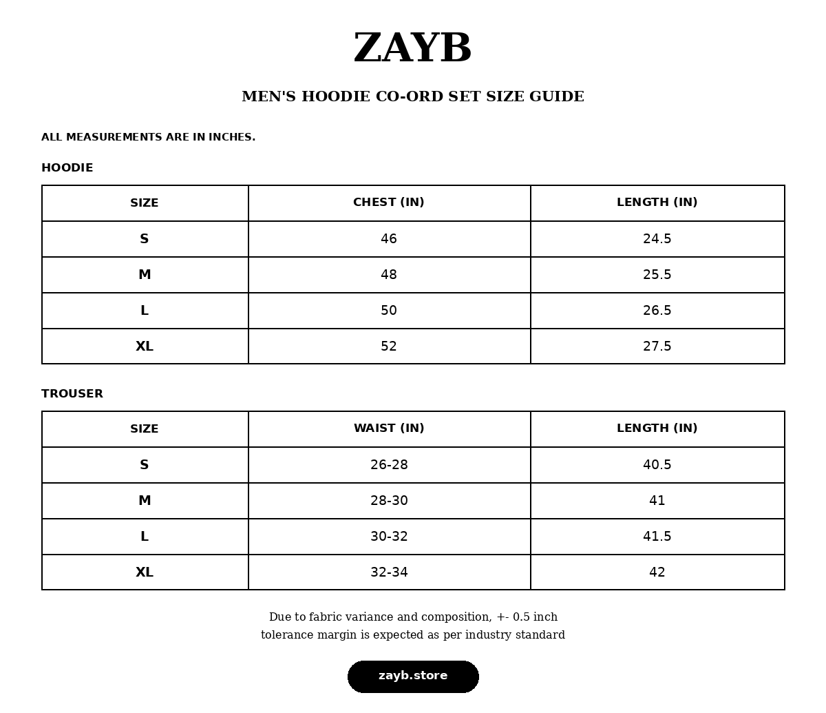 Size guide