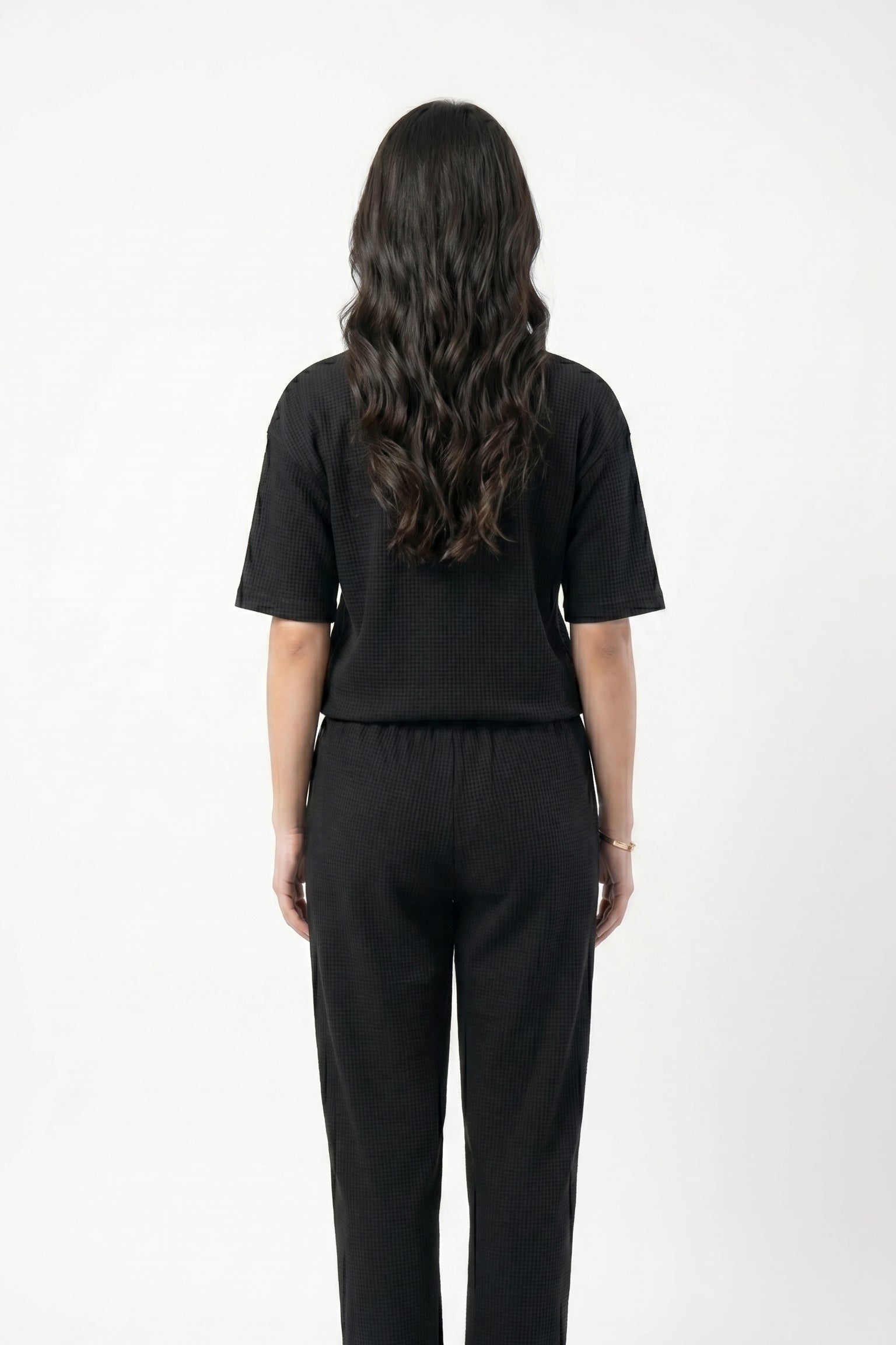 Women's Signature Waffle-Knit Tee | Black