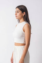 Women's Ribbed Tank Top- White
