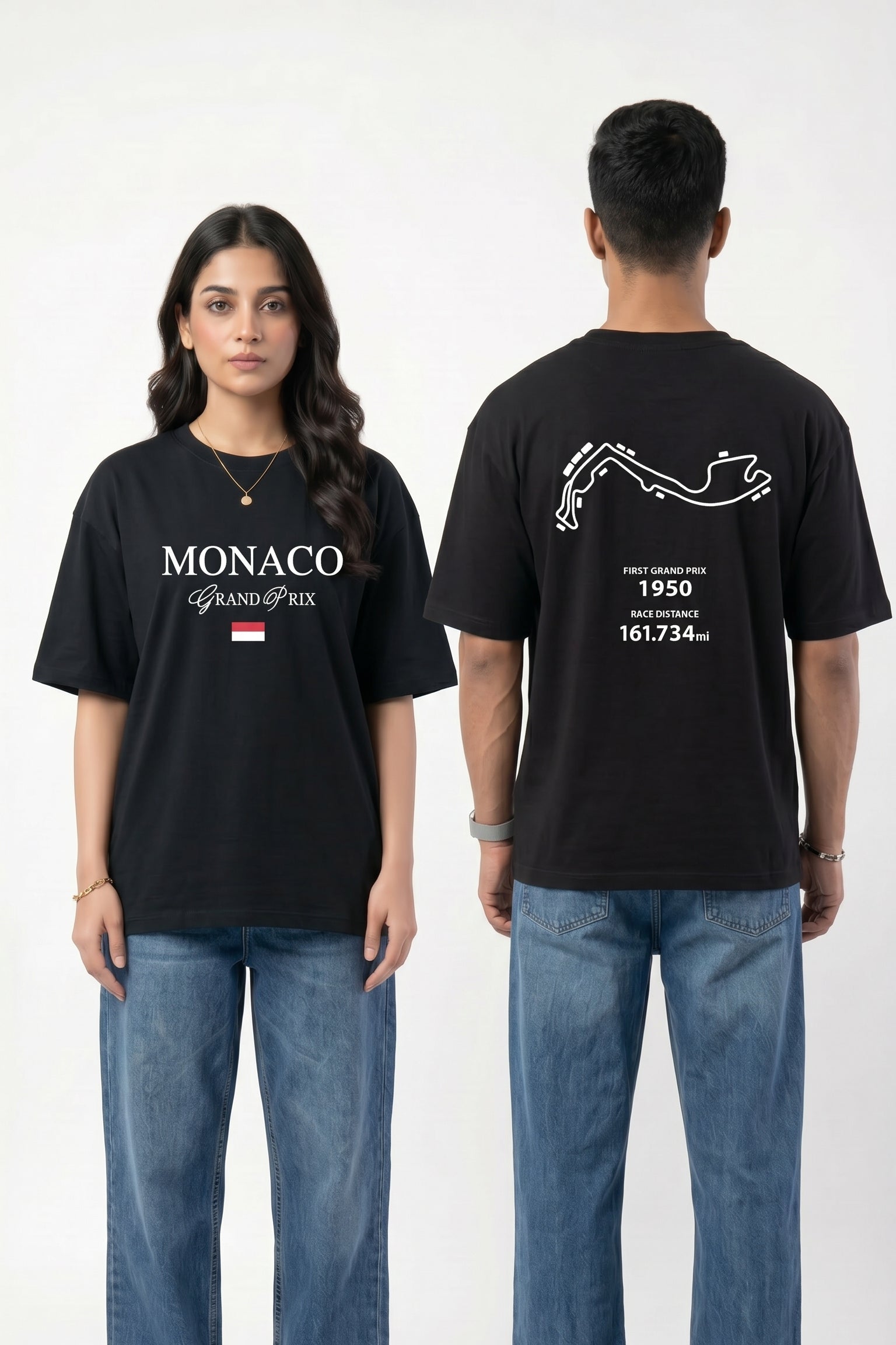 Monaco Grand Prix" Oversized Graphic Tee | Black
