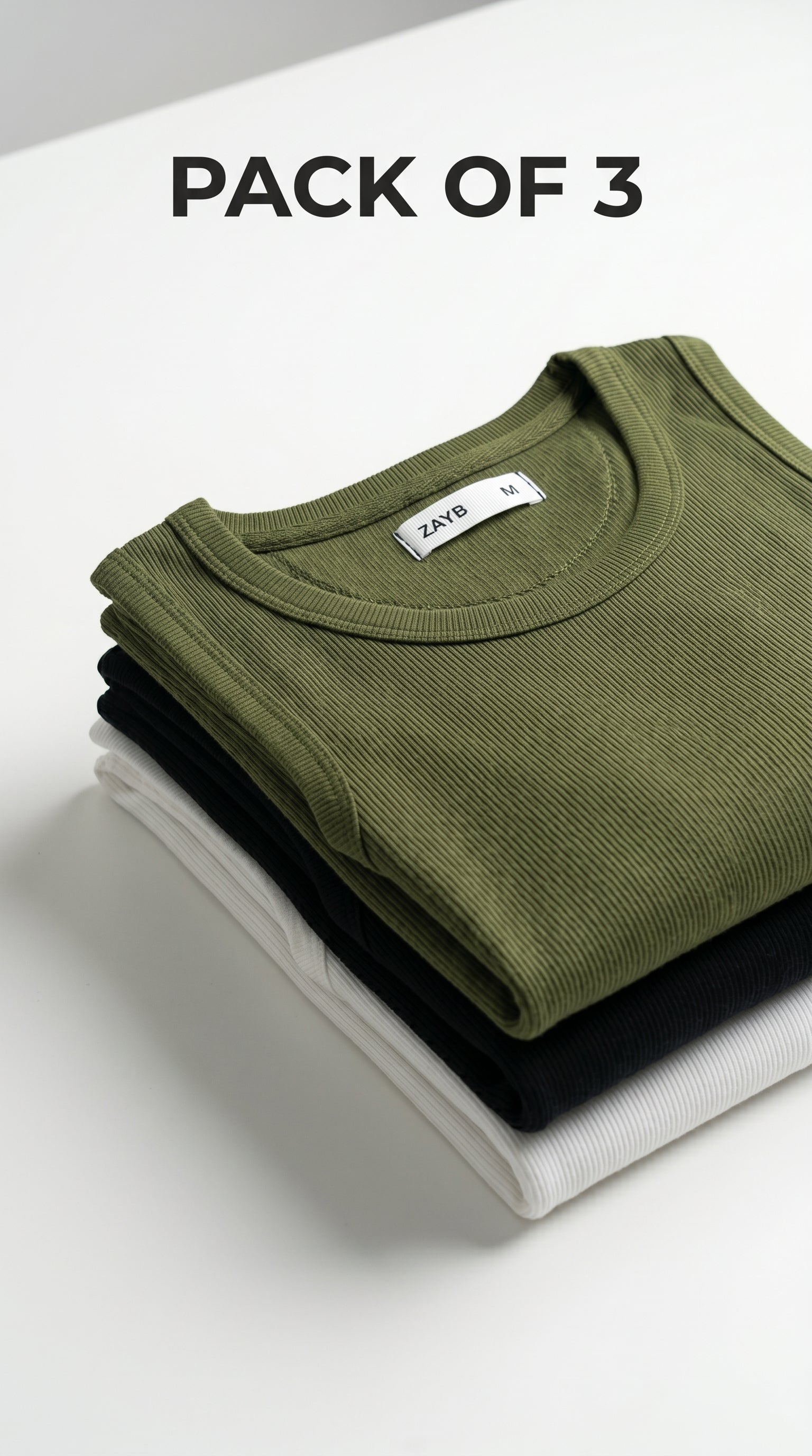 Essential Rib-Knit Tank Tops | Pack of 3