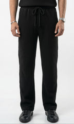 Men's Signature Waffle-Knit Trousers | Black