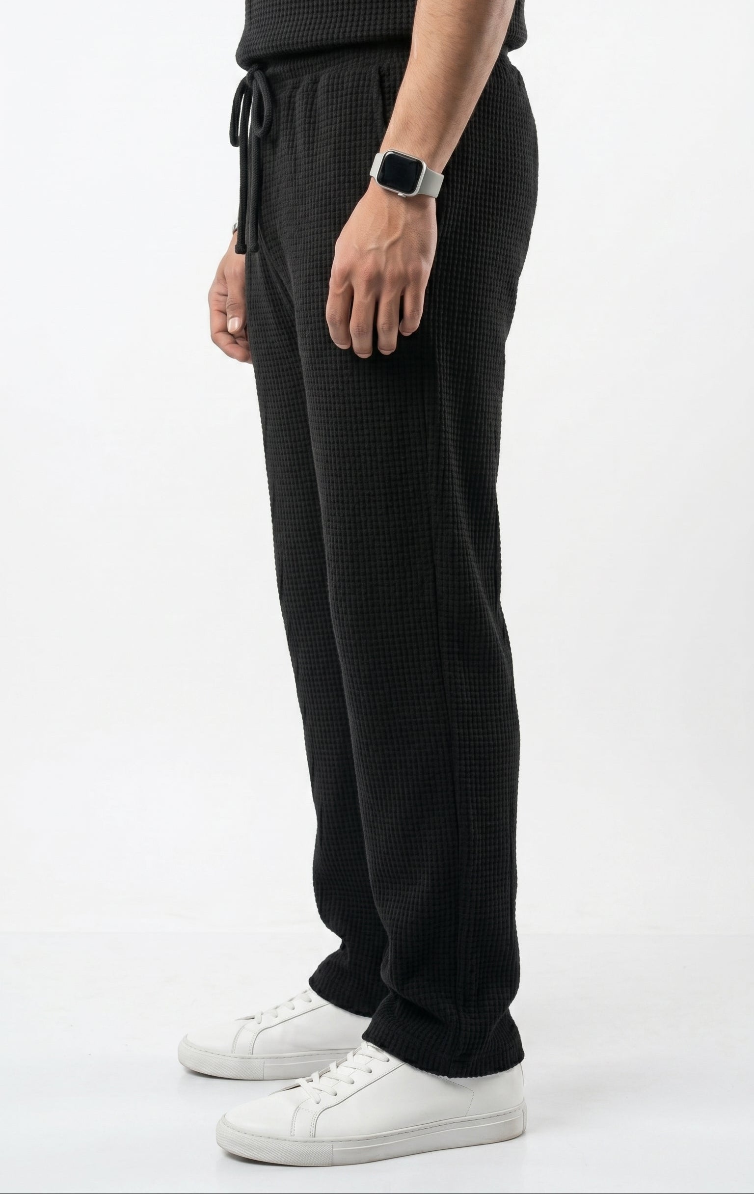 Men's Signature Waffle-Knit Trousers | Black