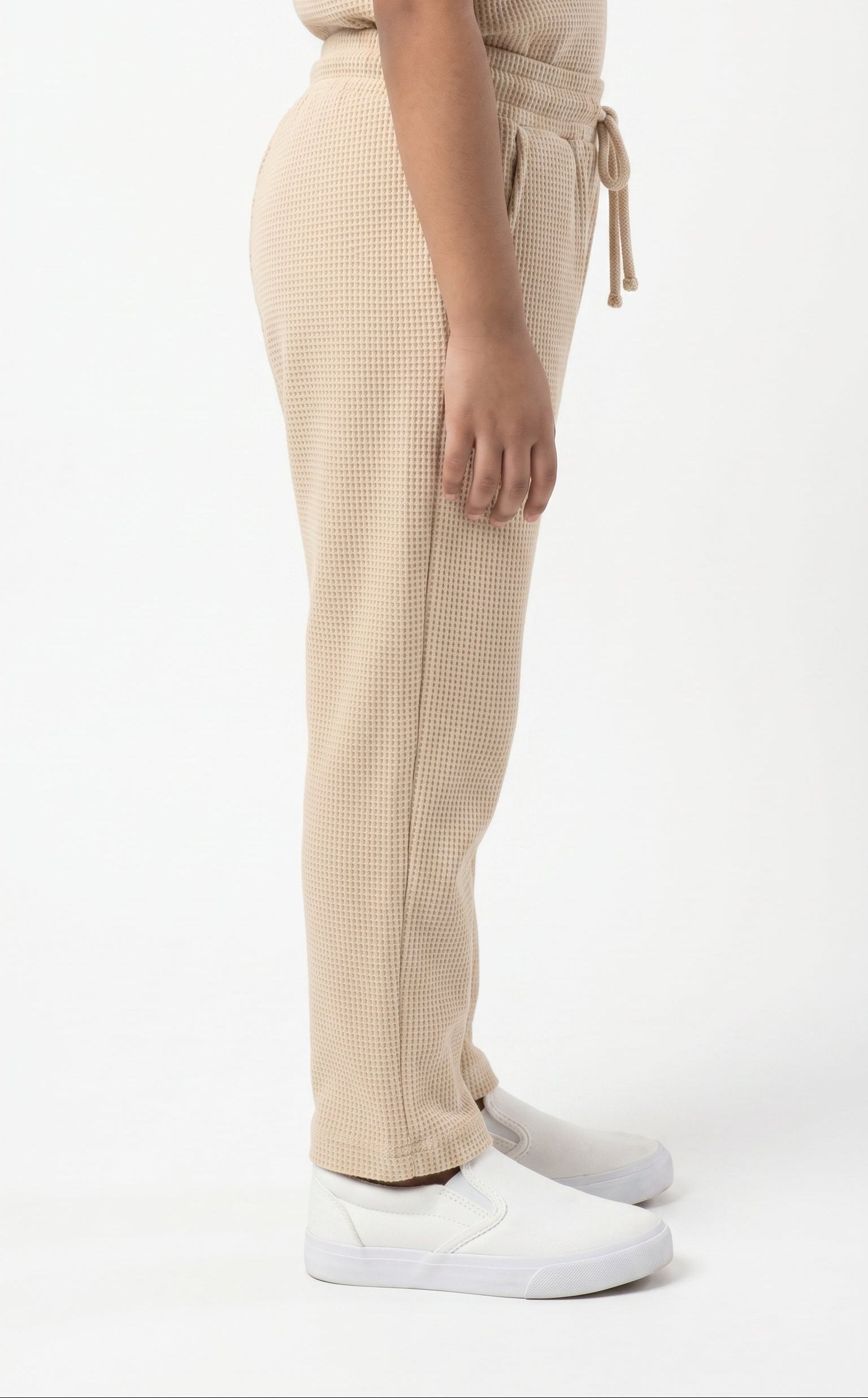 Women's Signature Waffle-Knit Trousers-Cream