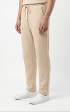 Men's Signature Waffle-Knit Trousers-Cream