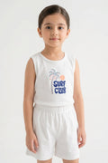 Kids' "Surf Club" Ribbed Co-ord Set | Pristine White