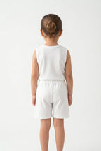 Kids' "Surf Club" Ribbed Co-ord Set | Pristine White