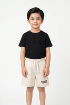 Lazy Like Sunday" Essential Shorts | Sand Beige