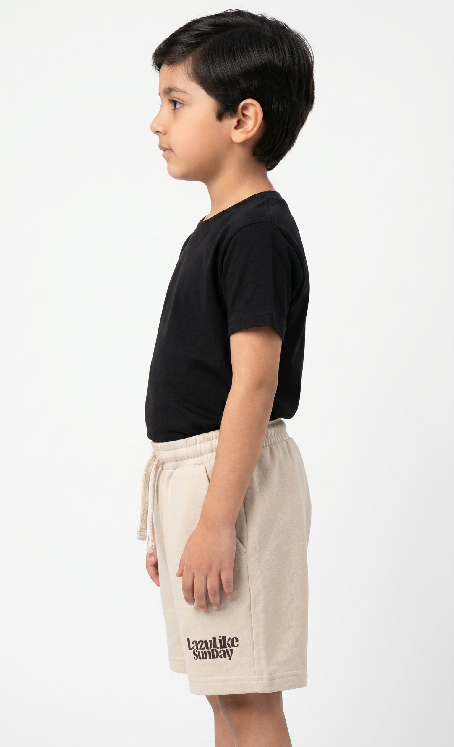Lazy Like Sunday" Essential Shorts | Sand Beige