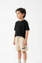 Lazy Like Sunday" Essential Shorts | Sand Beige