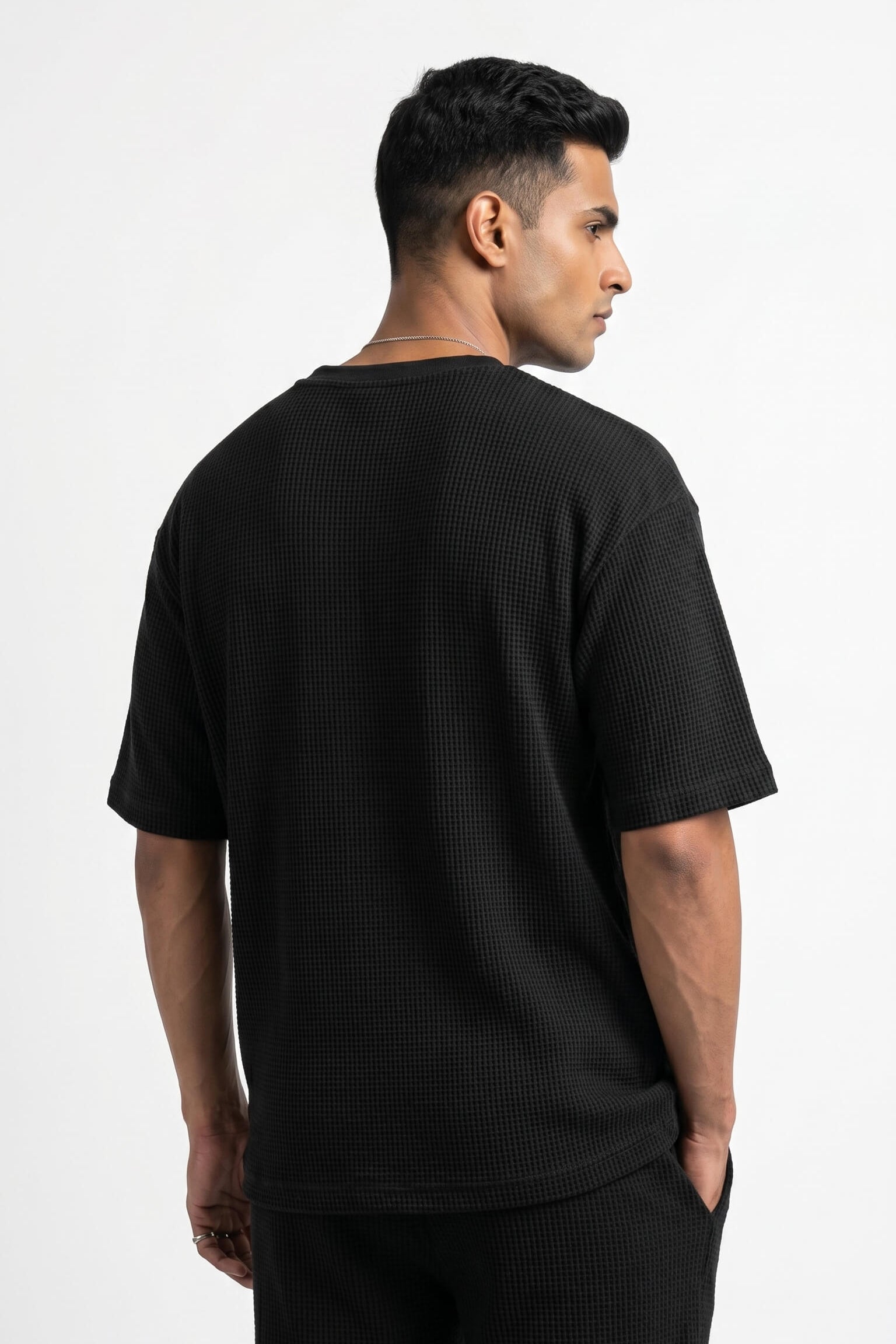 Men's Signature Waffle-Knit Tee | Black