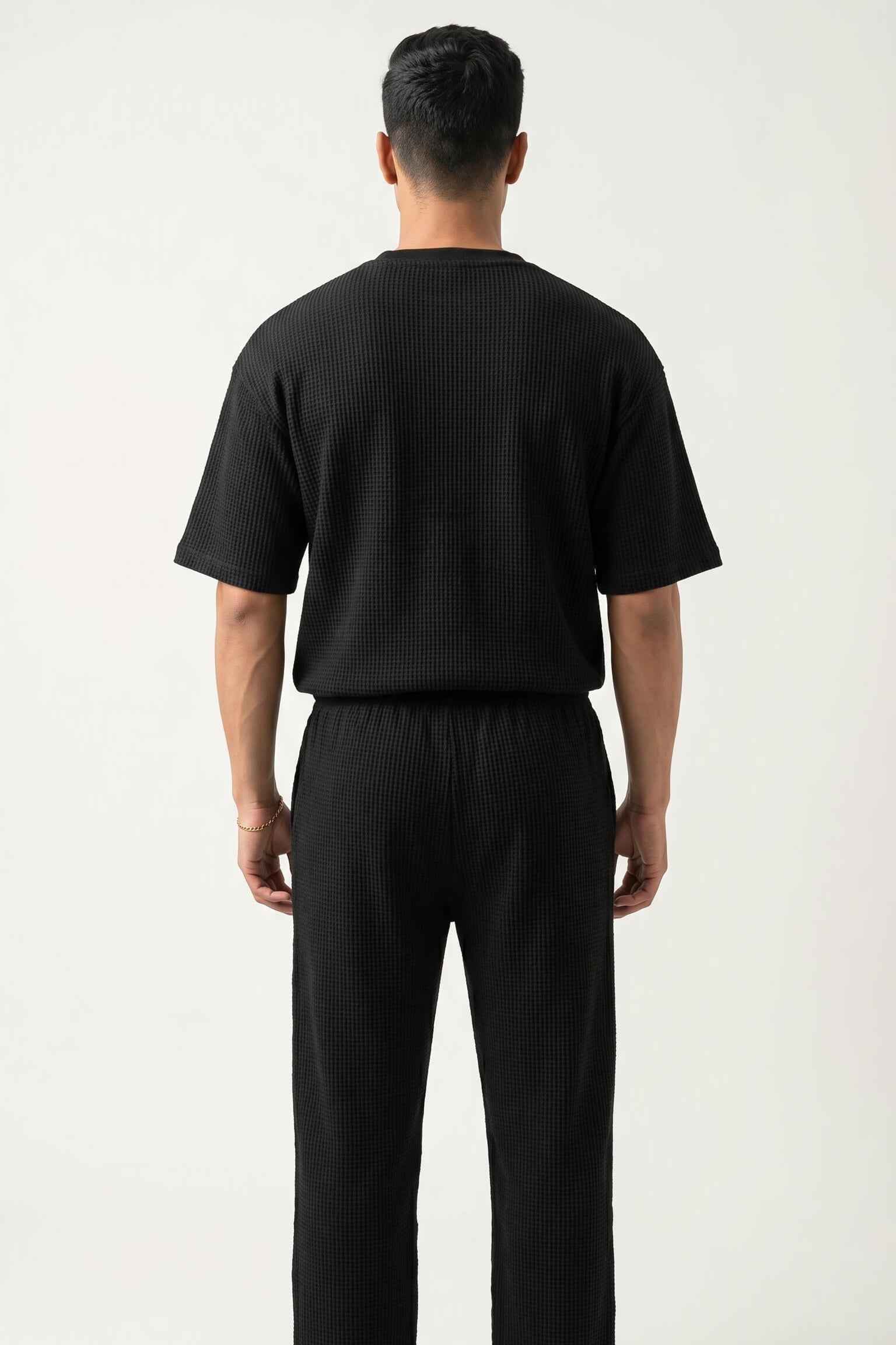 Men's Signature Waffle-Knit Tee | Black