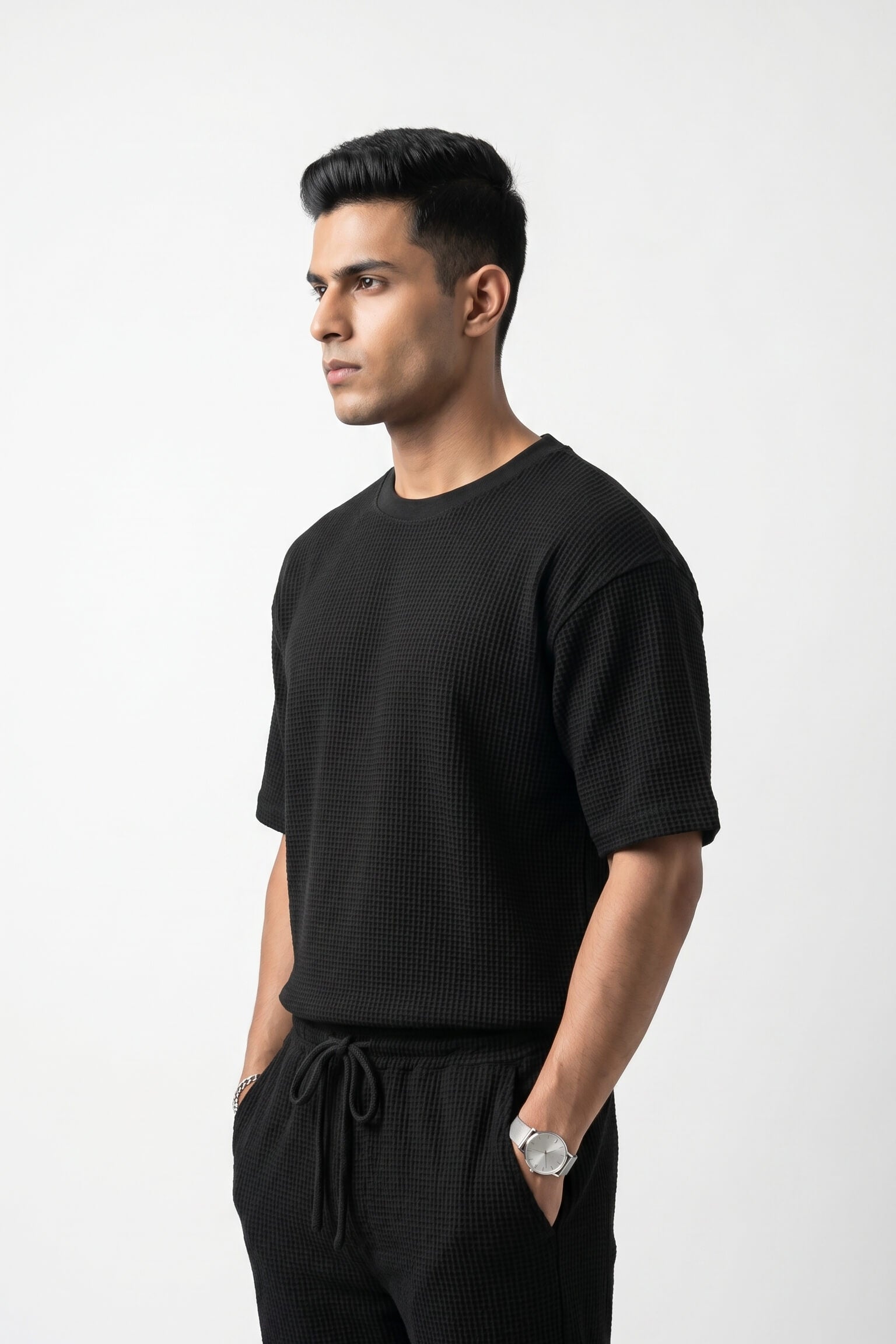 Men's Signature Waffle-Knit Tee | Black