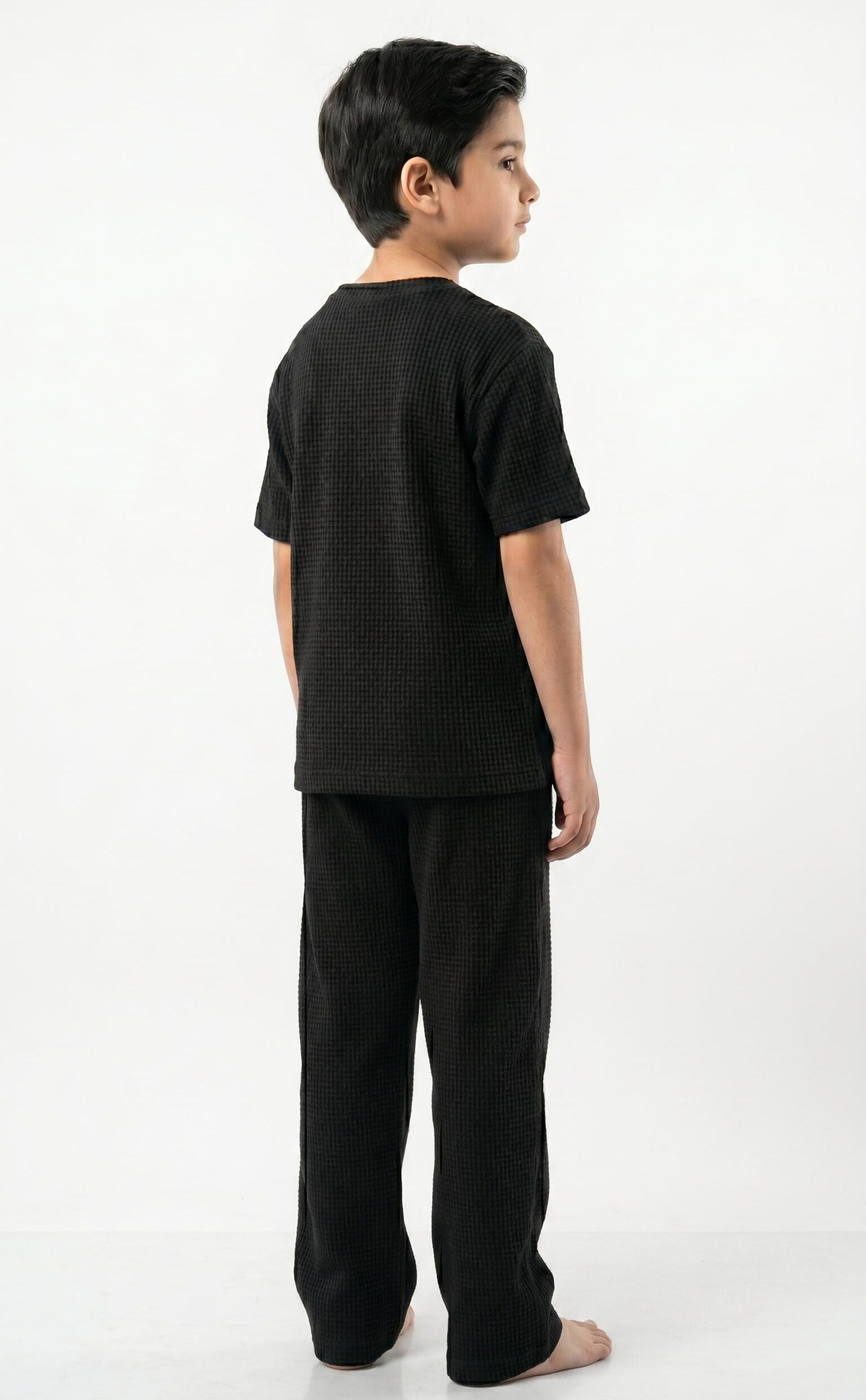 Kids' Signature Waffle Co-ord Set | Black