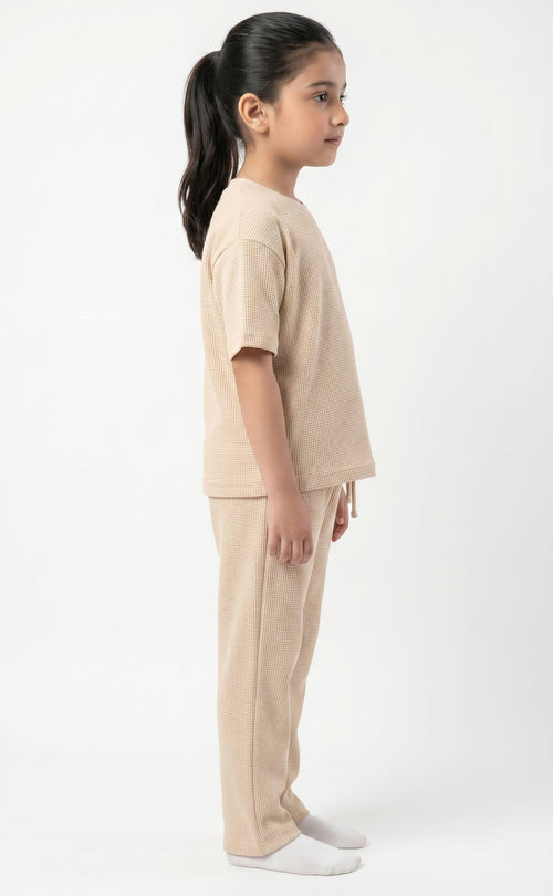Kids' Signature Waffle Co-ord Set | Cream
