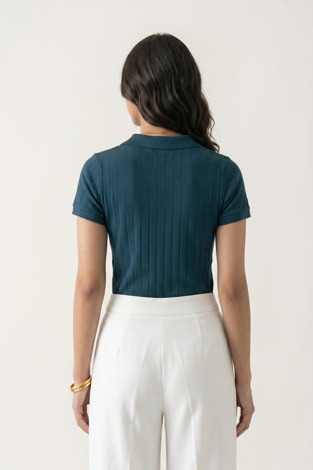Women's Drop-needle polo-Nordic Blue