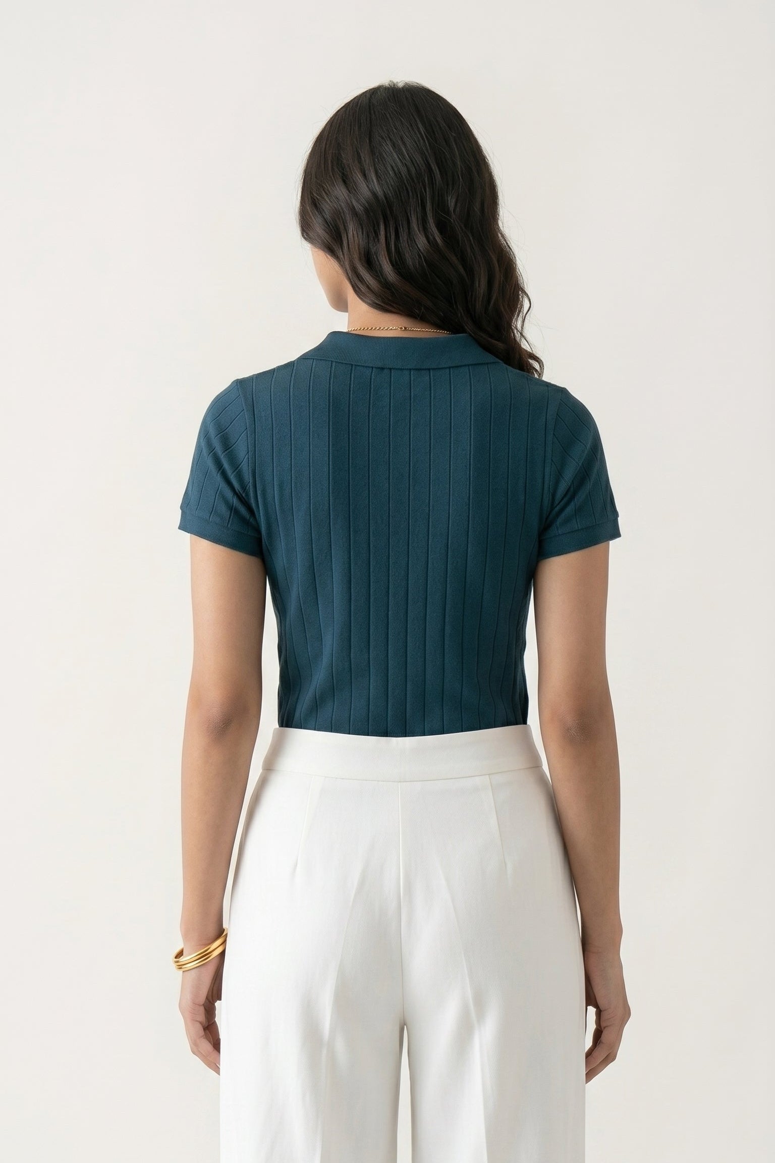 Women's Drop-needle polo-Nordic Blue