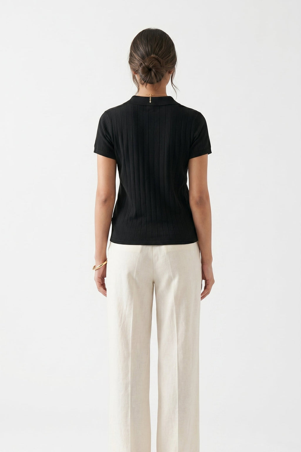 Women's Drop-needle polo-Black