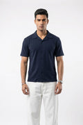 Men's Cuban Collar Shirt | Navy