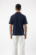Men's Cuban Collar Shirt | Navy
