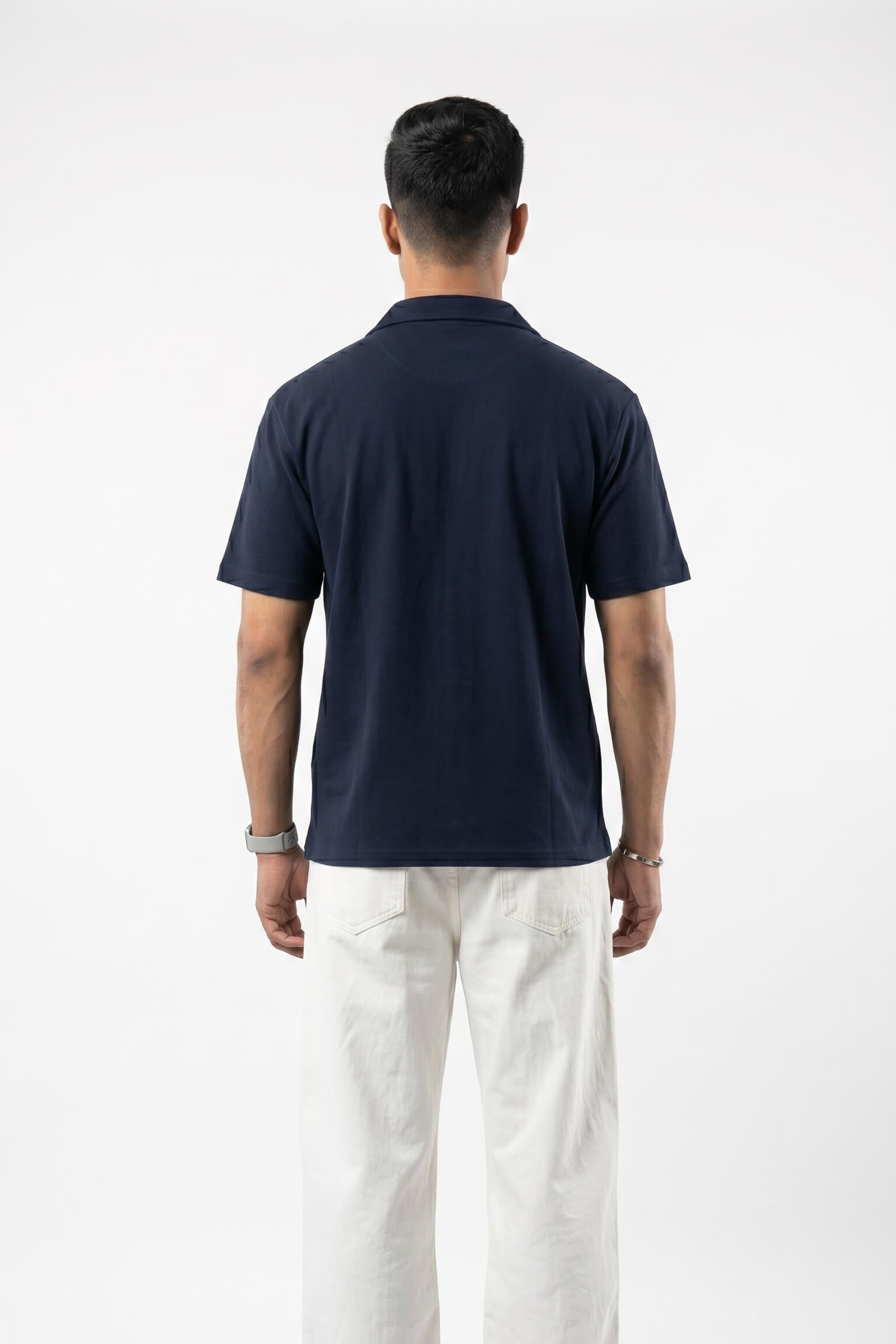 Men's Cuban Collar Shirt | Navy