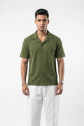 Men's Cuban Collar Shirt | Dusty Olive