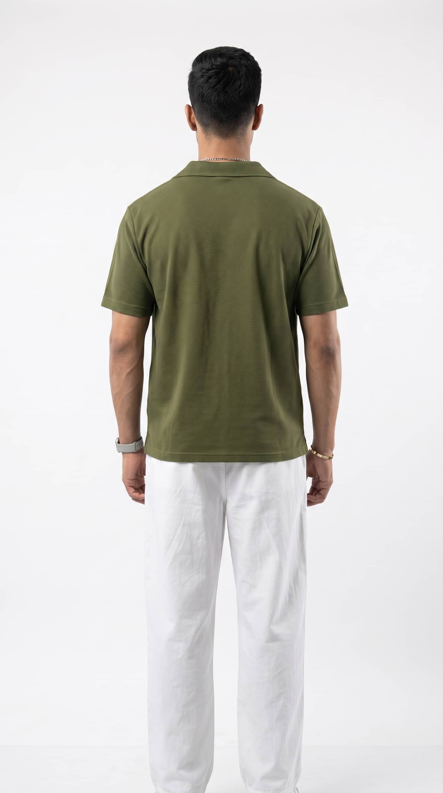 Men's Cuban Collar Shirt | Dusty Olive