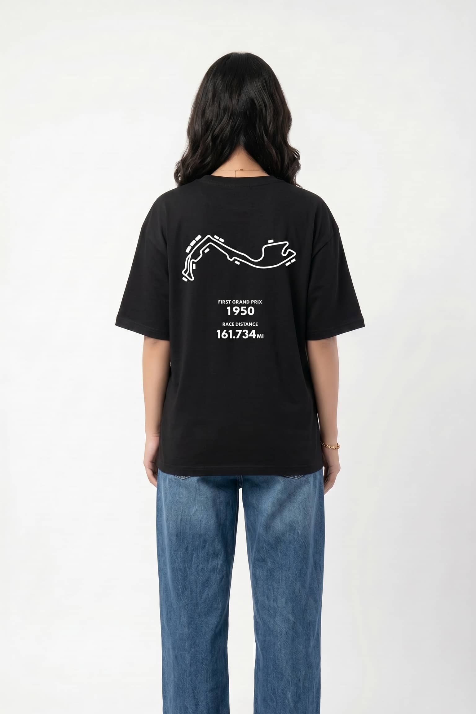 Monaco Grand Prix" Oversized Graphic Tee | Black