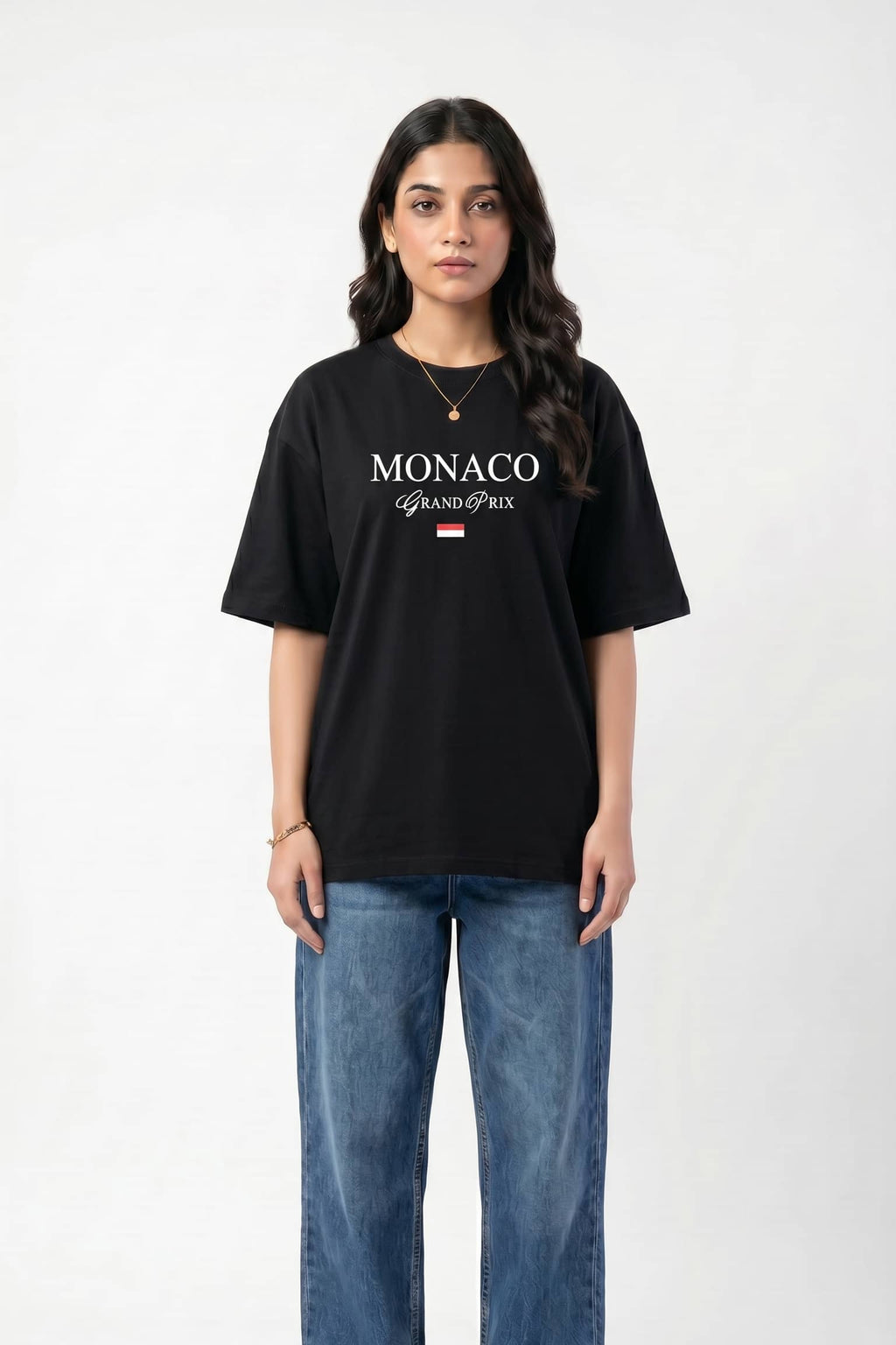 Monaco Grand Prix" Oversized Graphic Tee | Black