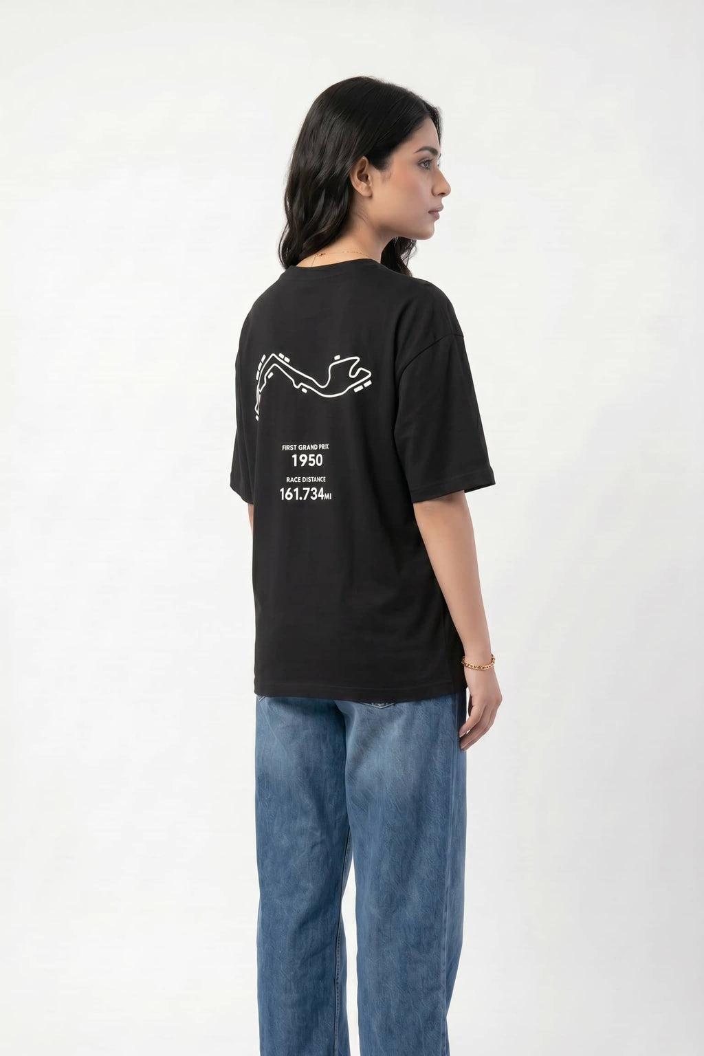 Monaco Grand Prix" Oversized Graphic Tee | Black