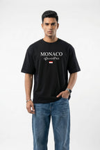 Monaco Grand Prix" Oversized Graphic Tee | Black