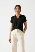 Women's Drop-needle polo-Black