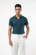 Men's Drop-needle polo-Nordic Blue