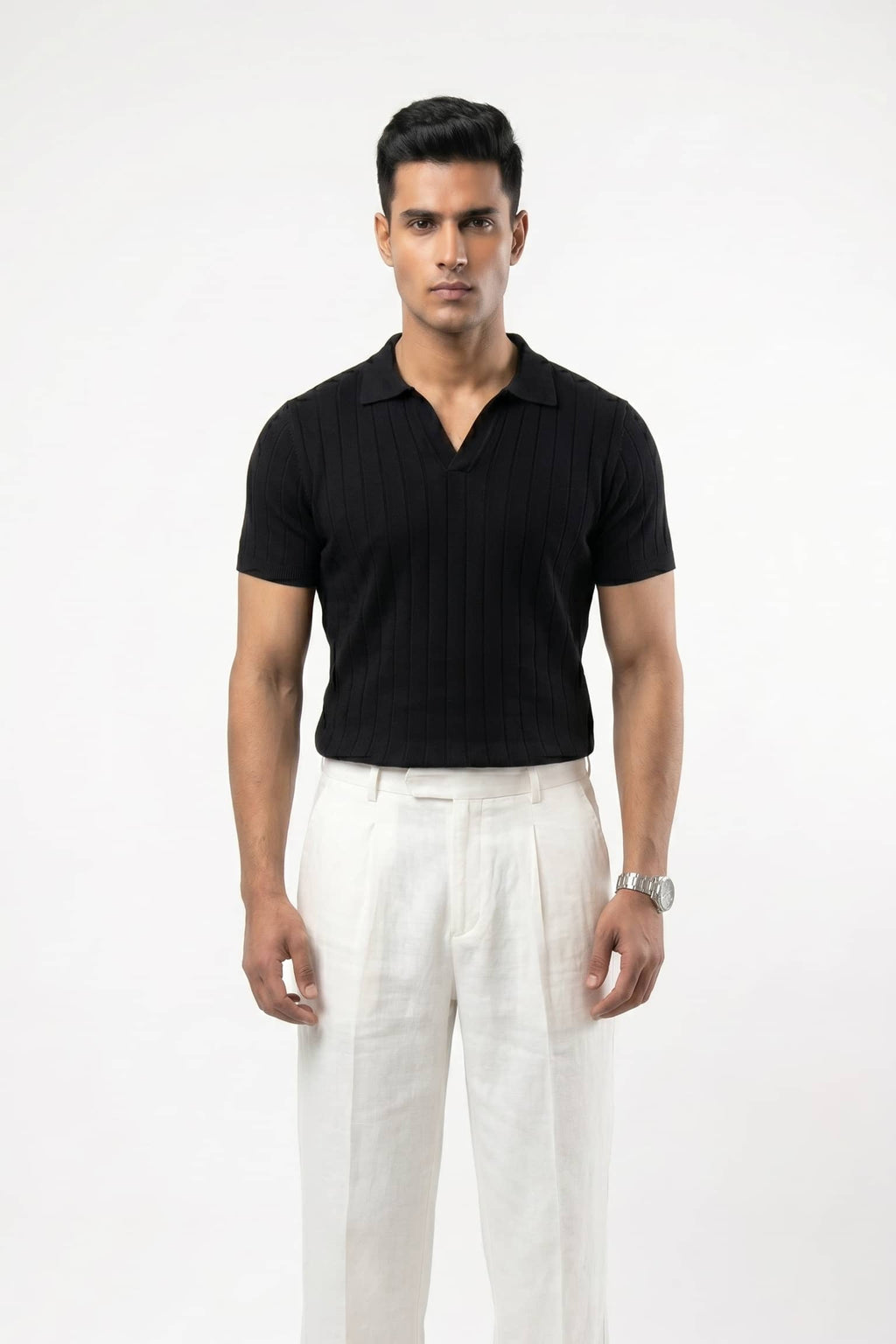 Men's Drop-needle polo-Black