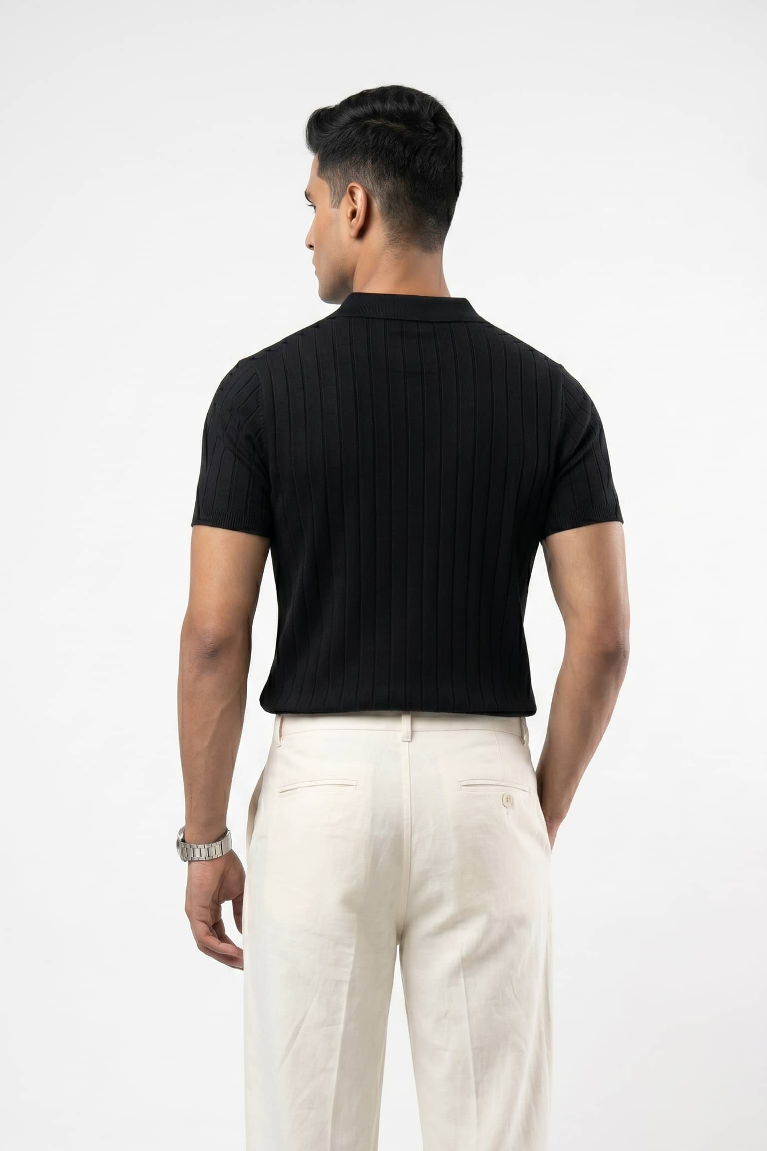 Men's Drop-needle polo-Black