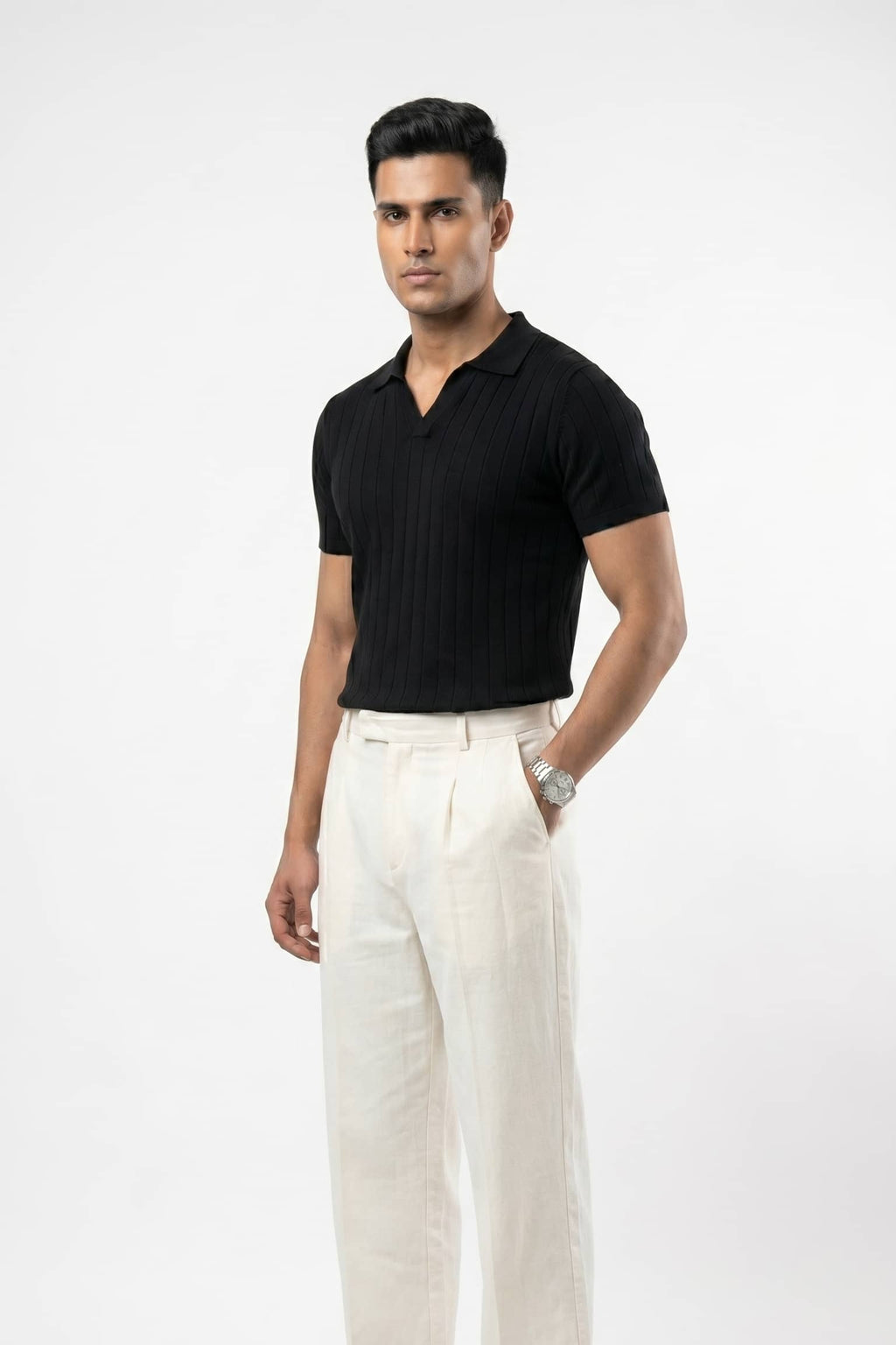 Men's Drop-needle polo-Black